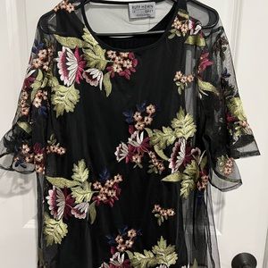 Sheer Black Floral Top